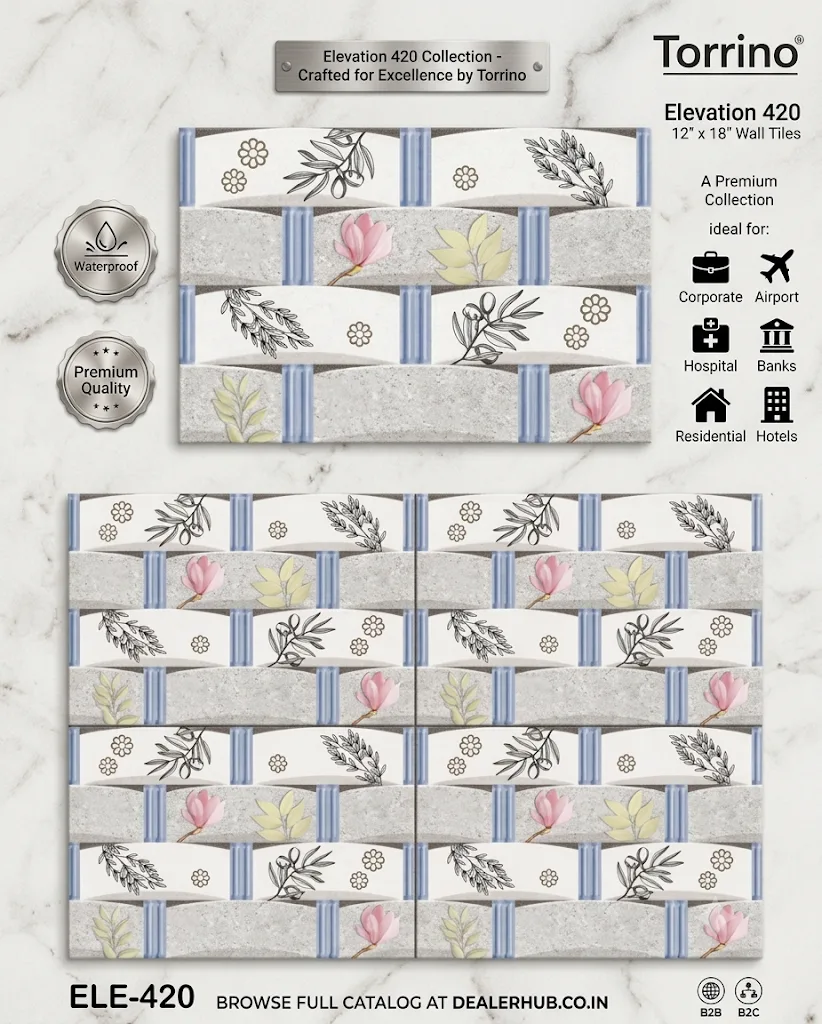 Elevation 420 12" x 18" Wall Tiles Torrino