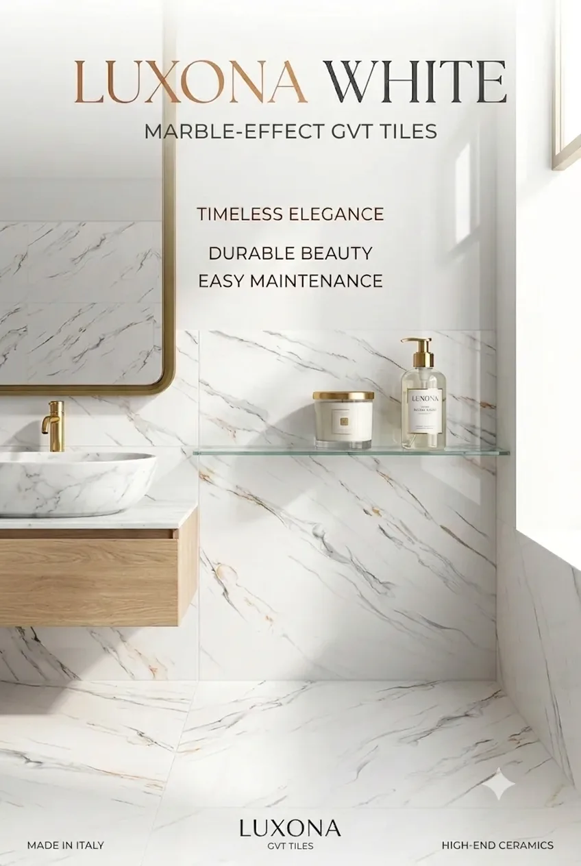 Luxona White 24" x 48" GVT Tiles Agilis